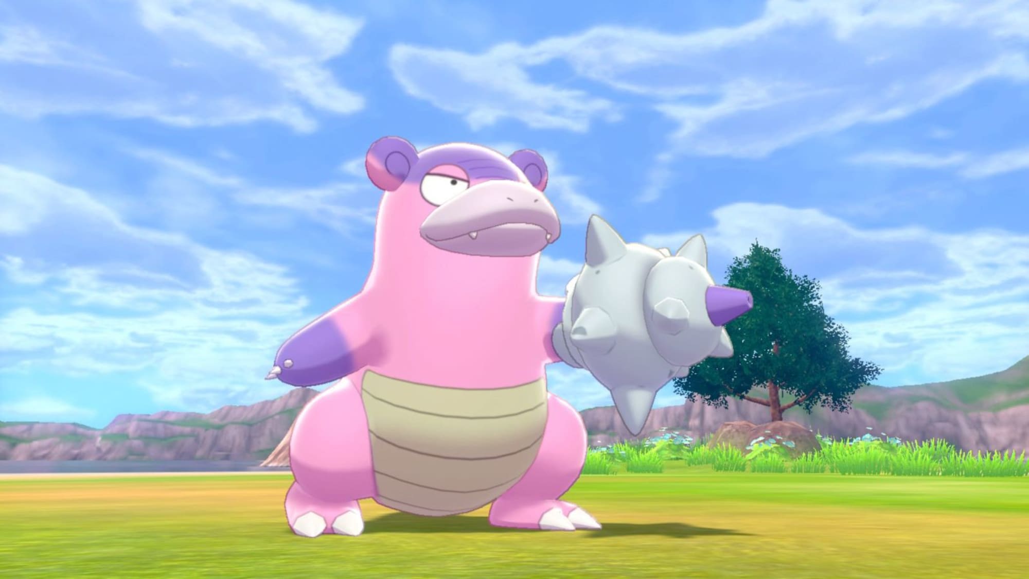 Galarian Slowbro touting its Shellder hand cannon