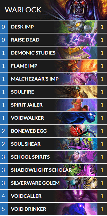 Hearthstone Wizard Duels, Warlock starter deck