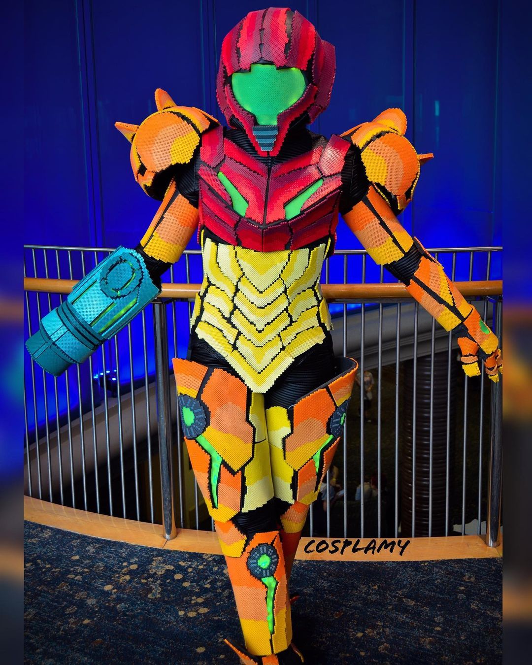 Samus Aran Perler bead cosplay by Amy Byte