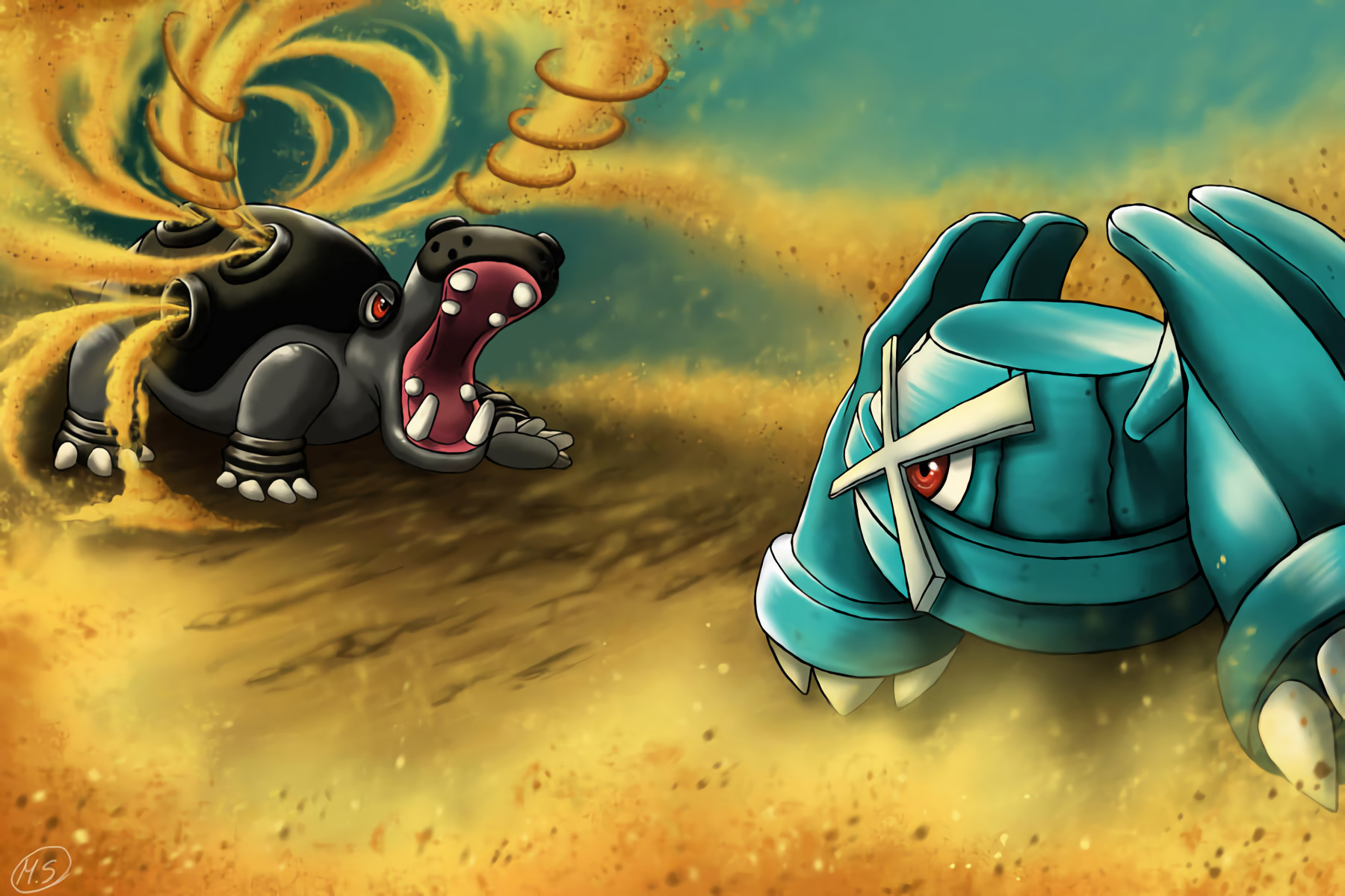 Hippowdon vs. Metagross, Pokemon Brilliant Diamond and Shining Pearl