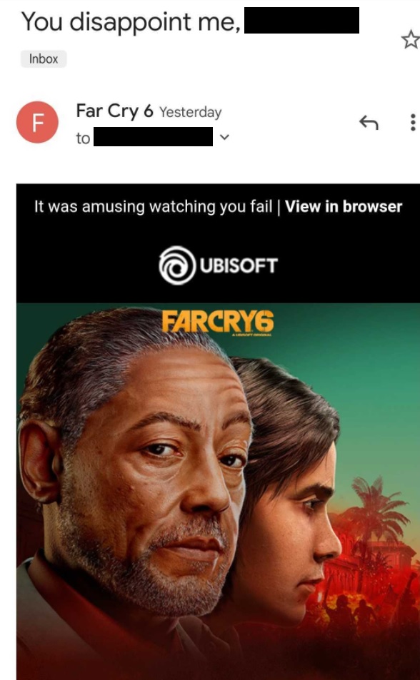 UbiSoft throws shade at players who quit Far Cry 6 early with derisive e-mails