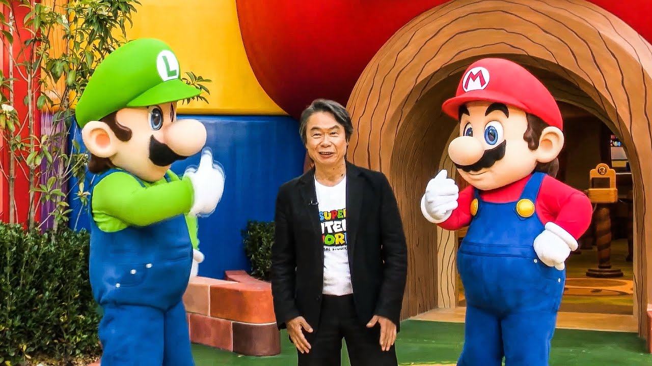 Shigeru Miyamoto with his most enduring creation: Mario - CHM Revolution