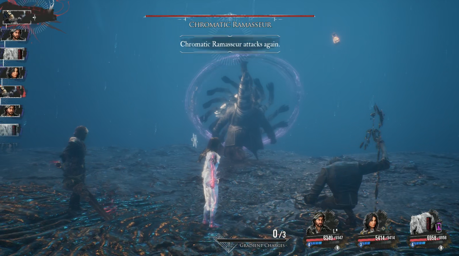 The Expedition members face Chromatic Ramasseur in Clair Obscur: Expedition 33.